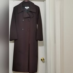 CALVIN KLEIN BROWN LONG COAT.